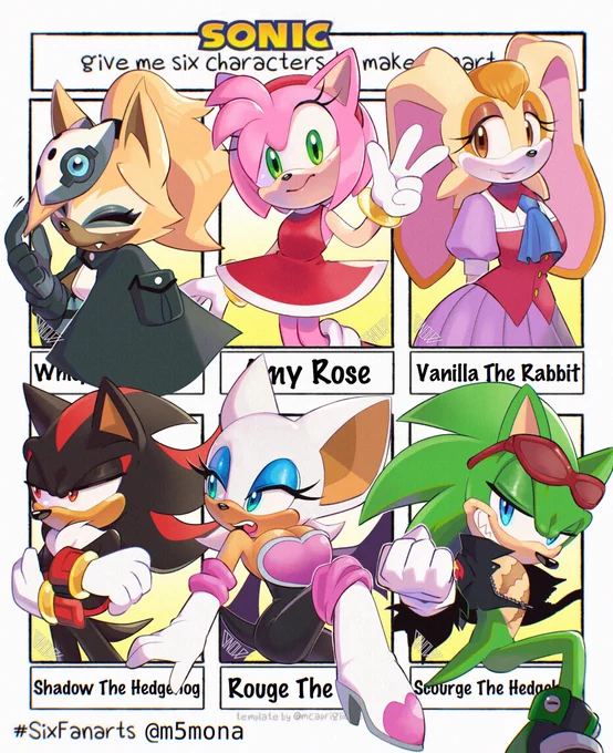 Sonic Characters #SixFanarts #MNイラスト #SonicTheHedgehog #sonicfanart 