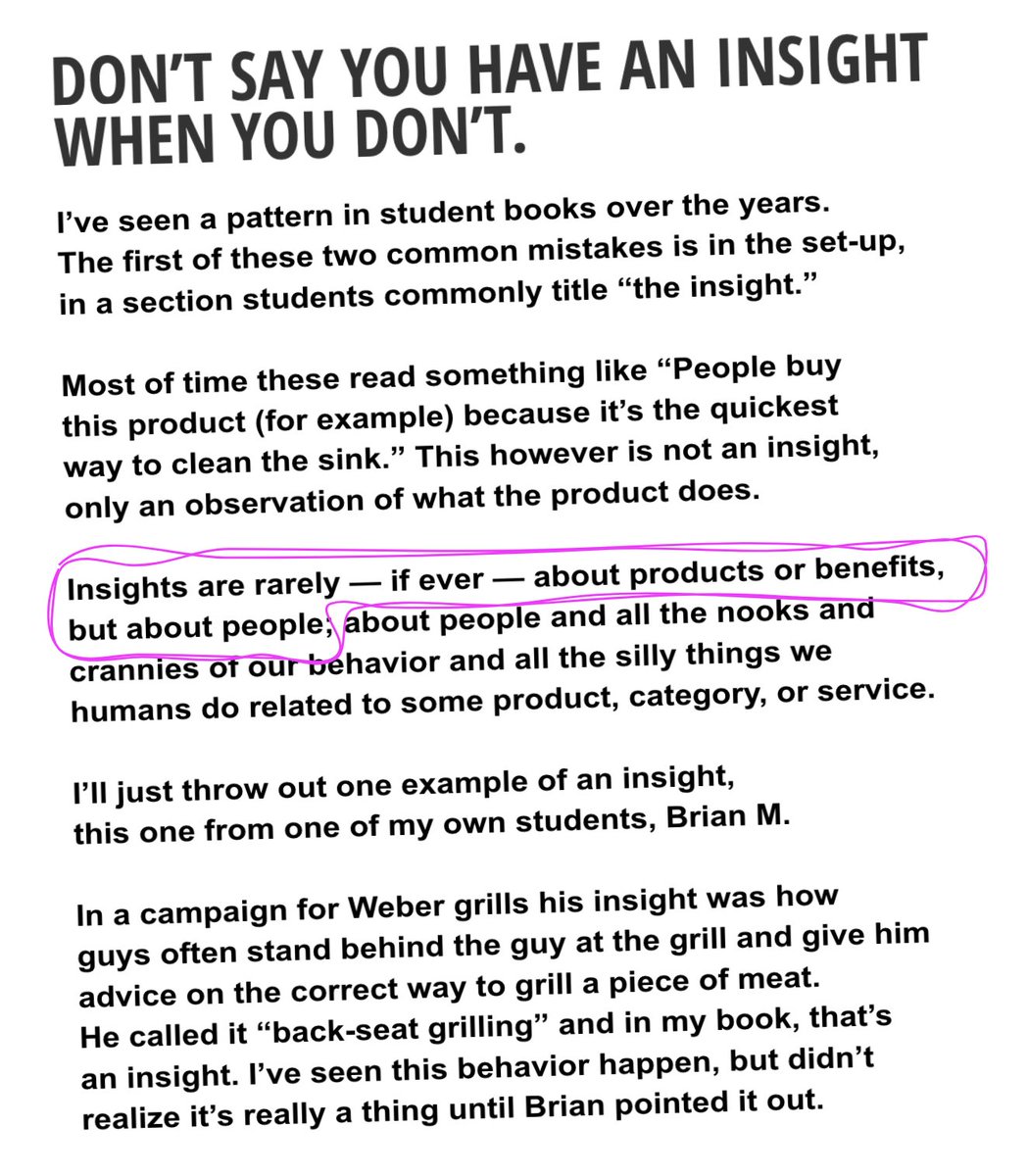 Insights aren’t just observations; they’re constructed from the nooks and crannies of human behaviour 

via Luke Sullivan, Fallon, The Martin Agency