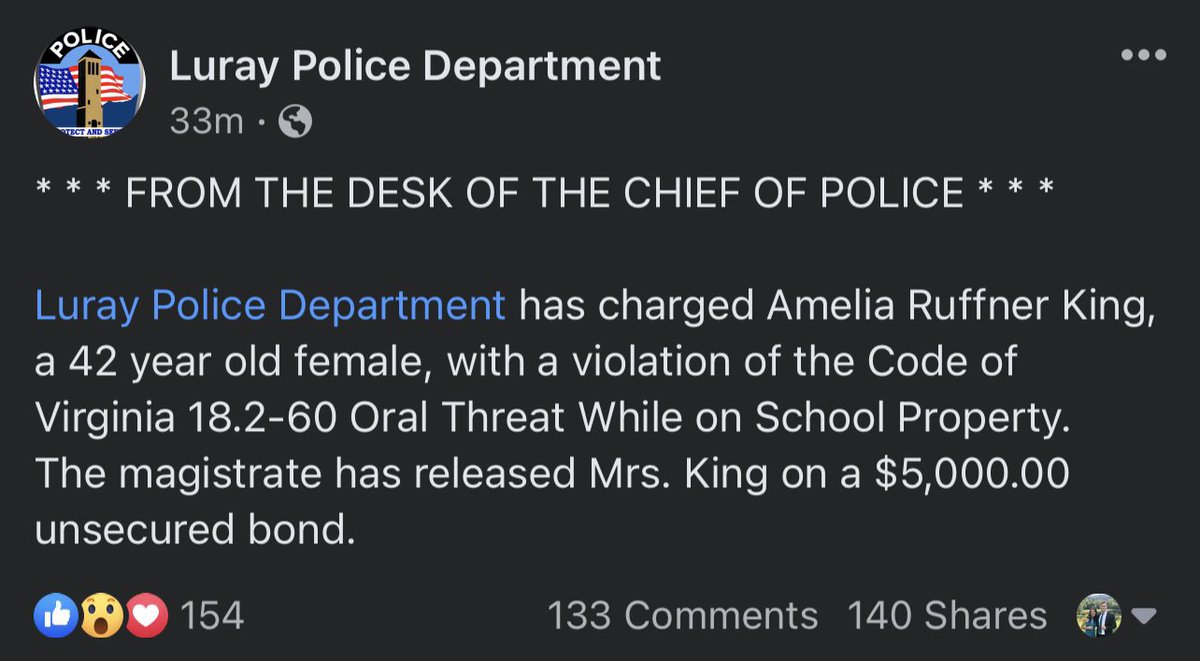UPDATE 2: Police have charged Amelia King with making a terroristic threat on school property. She’s been arrested and released on $5000 bond.  This is a good start to accountability. No one should be allowed to get away with such horrific calls to violence. 
