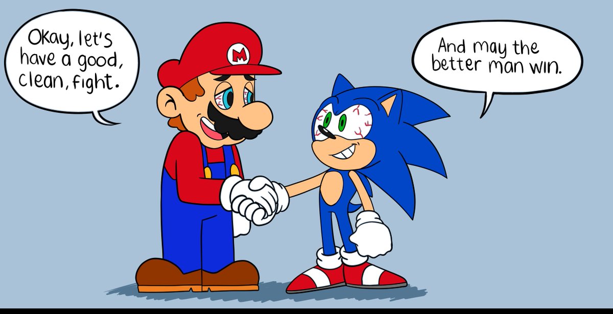 Mario and Sonic truce. 🤝

#SonicTheHedgehog #Mario #FANART 