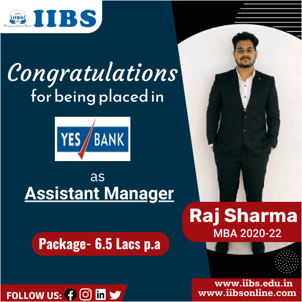 💐#Congratulations Raj Sharma (MBA Batch 2020-22) for outstanding performance in the recruitment rounds of YES BANK 

#international #iibscollege #MBA #pgdm #management #bschools #placements #recruitment #businessschool #studentachievement #achievements #placement2021 #success