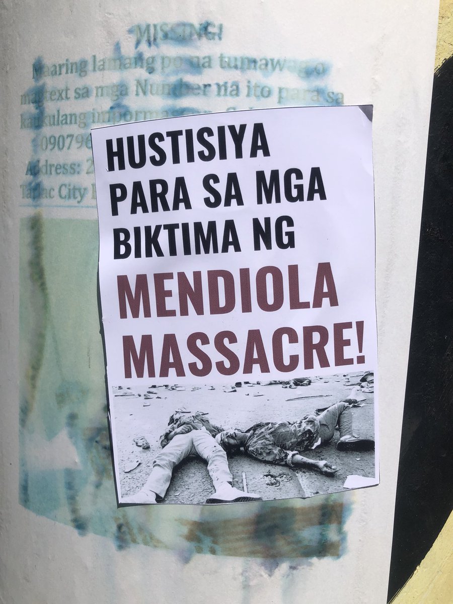 KTBAnakbayan's tweet photo. Tignan: Nagsagawa ng Oplan Dikit ang mga kabataan ng Tarlak kasabay ng paggunita sa ika-tatlumpu't limang taong anibersayo ng Mendiola Masaker. https://t.co/K3N27aouXe