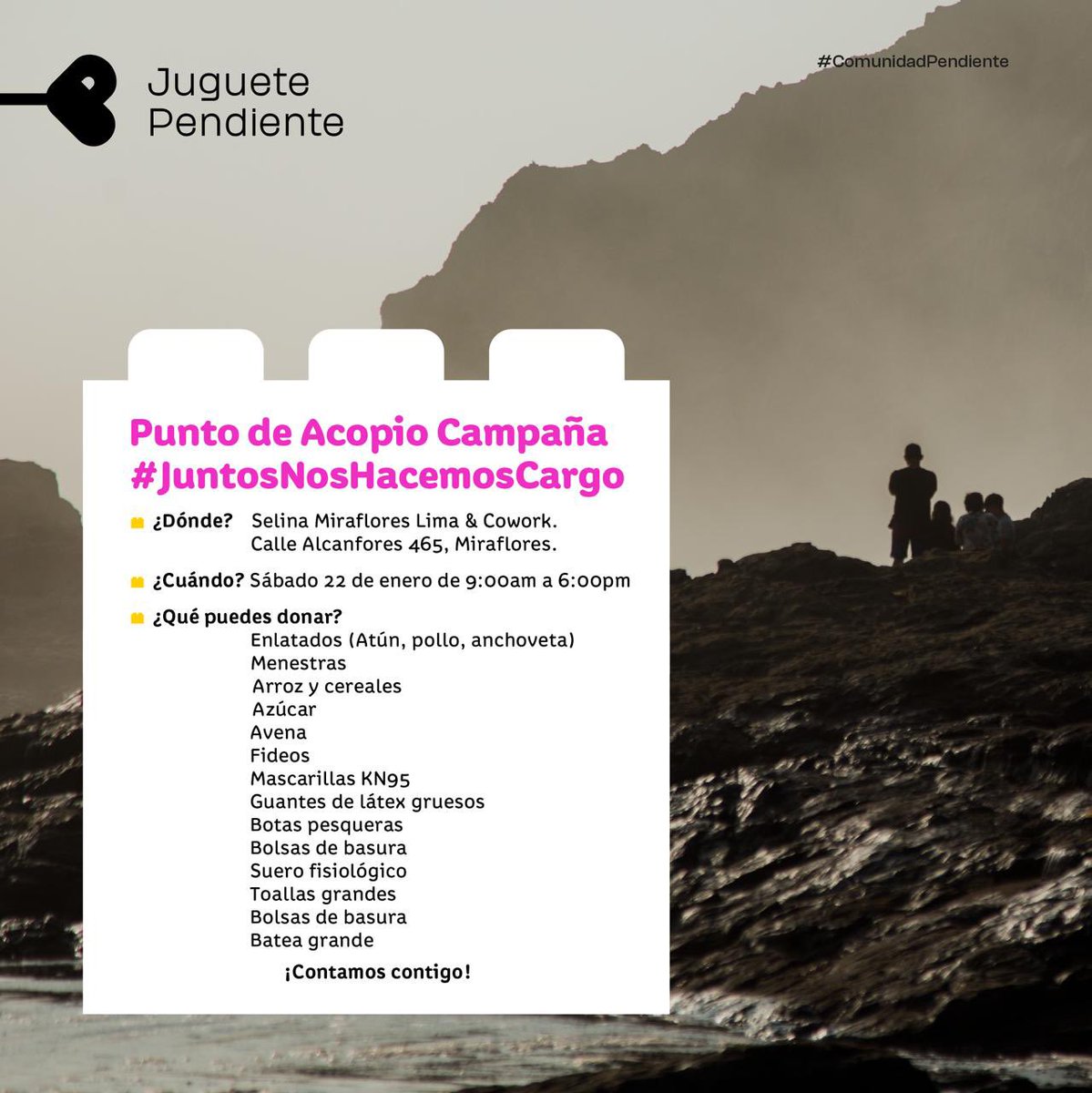 ¡Abrimos nuestro primer punto de acopio! 💛 Estaremos recibiendo donaciones este sábado de 9am a 6pm. Utiliza en <a href="/Uber_Peru/">Uber Perú</a> el código promocional AYUDEMOS y obtén un descuento de hasta 50% para que envíes tu donación con Uber Flash y Flash Bikes hacia Selina Miraflores.