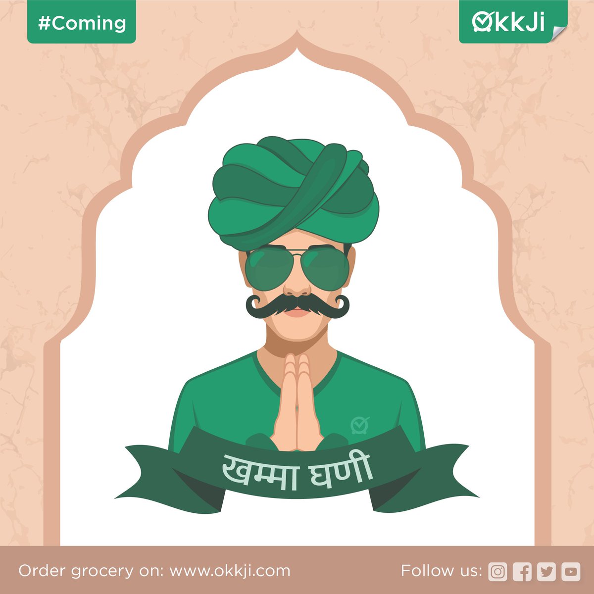 okkjiIndia's tweet photo. "Khamma-ghani Jaipur. Thae kikarn ho sa?"
The wait is almost over. We will soon mix some Greens in the markets of the Pink city. 
"Stay Ready- Stay Excited"
#Jaipur #pinkandgreen #OkkJi #Patna #delivery #grocery #newjourney #welcome https://t.co/VABELpTCPq