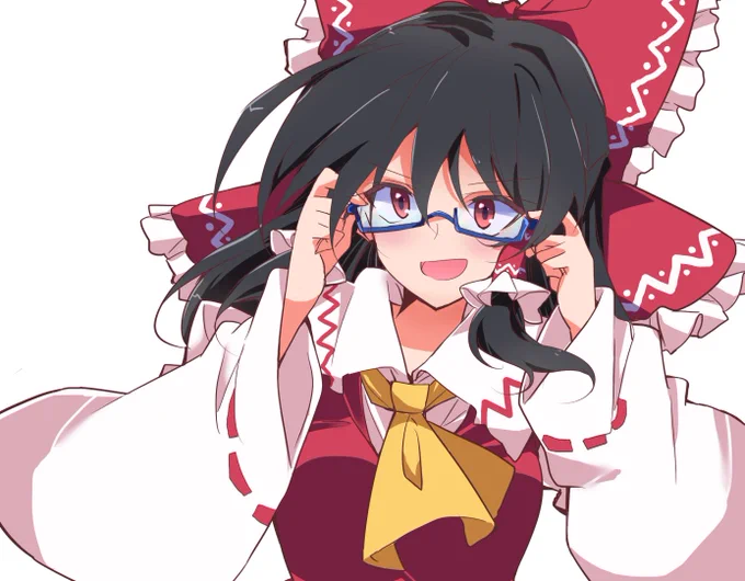 頭の回転では魔理沙に勝てないから、メガネをかけて対等ぶる霊夢(*'ω'*) 