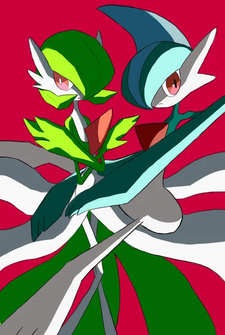 守り守られ Gardevoir/Gallade
 #ポケモンイラスト  #Pokemon 