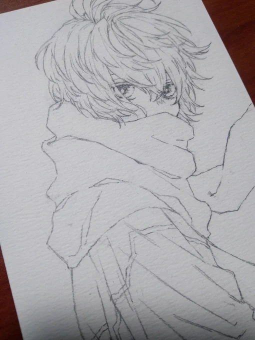 髪の毛バサバサのラフを描くと、この髪誰が線に起こすの…💦ってなる。私です。ひえ 