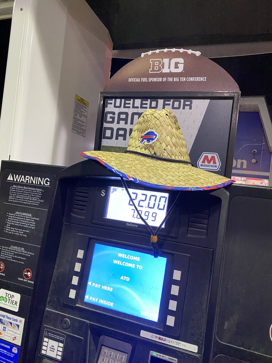 NoShaveDaveee's tweet photo. Twitter! Someone lost their hat at a gas station during the drive to KC! Help me find the owner!! #BillsMafia https://t.co/OGHBQpCFvU