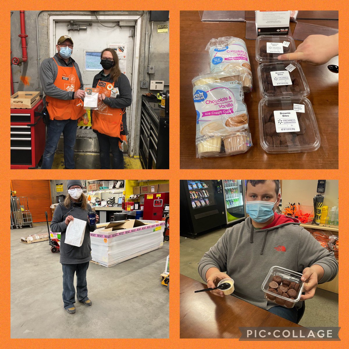 shelbyrenee1964's tweet photo. We ended with Dessert day (which I was asked to get brownies and ice cream) of course I did! And more recognition of our receiving associate Tanya #FRTA2021 #MoveThatFreight @EC_WrightJr_THD @lishahuntington @DavidHannum8 @StacyMaple3 @dmitriyshevc11 https://t.co/jreRc8NRWk