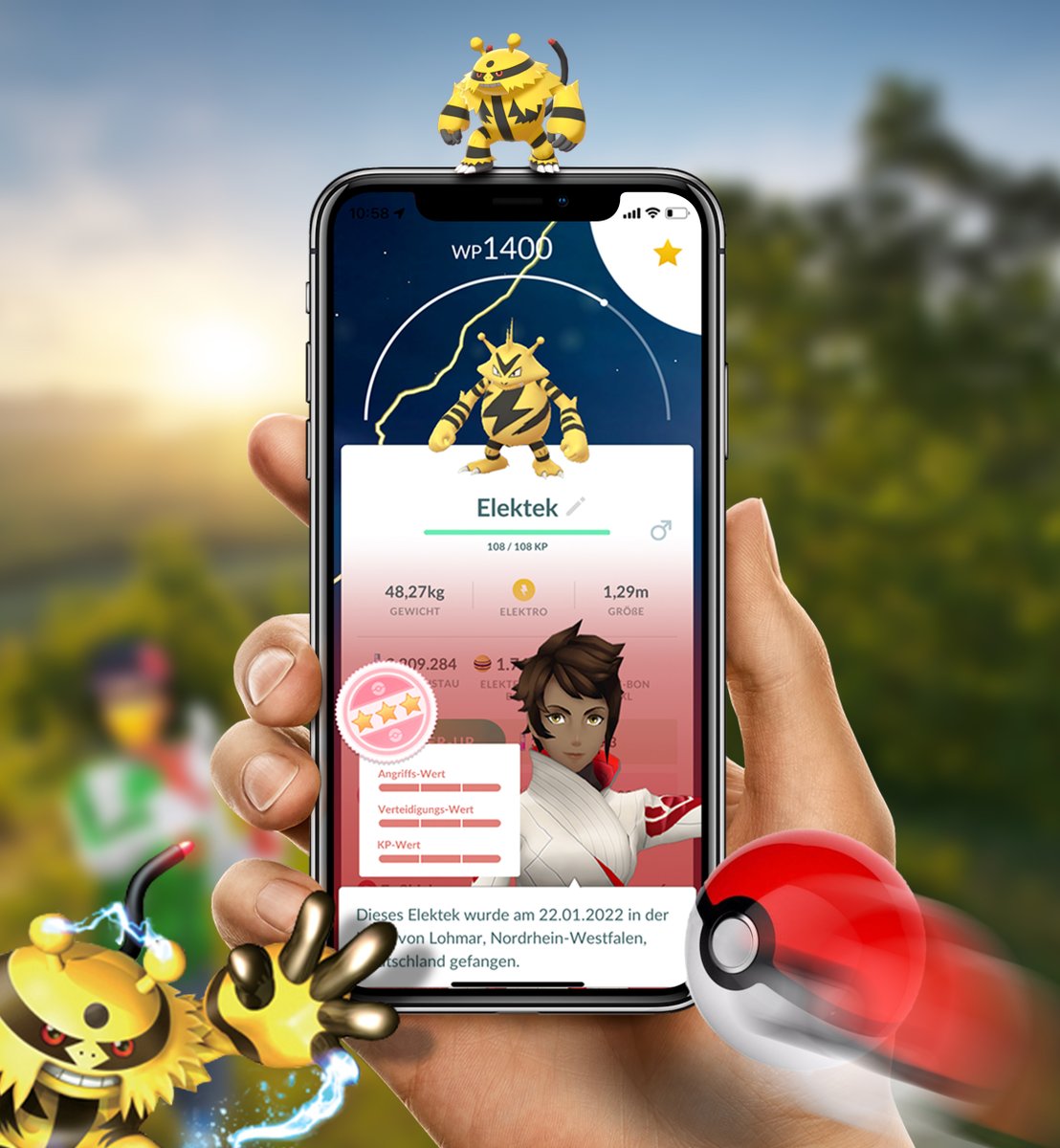 RED_NOVUM's tweet photo. THBAMM! Glad to have met you♥️💯 – #hundo #Electabuzz #Elektek #PokemonGO https://t.co/TJ3GbbwyXV