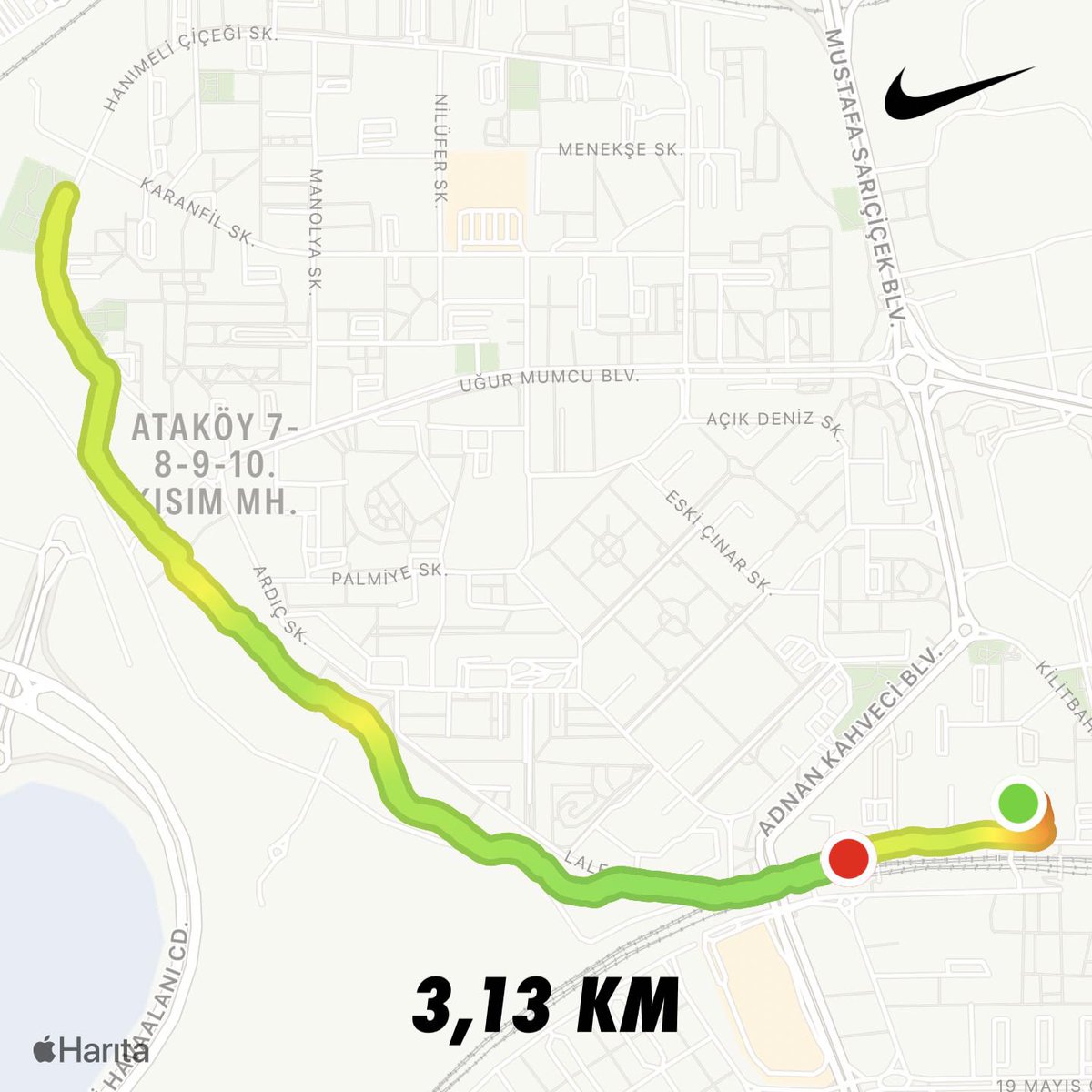 dnzmtlu's tweet photo. Saturday run! #3Kchallenge #NRC β¦@Nikeβ© β¦@pirilzβ© https://t.co/Rwi0In4XVX