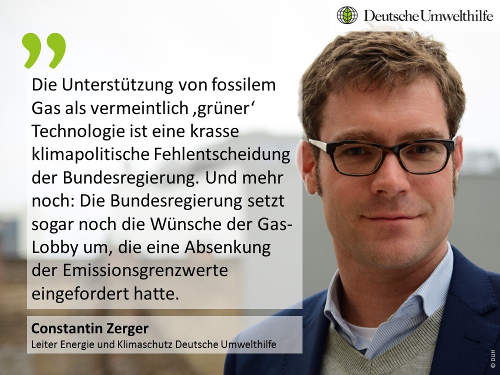 Umwelthilfe's tweet photo. "Irrwitzige Entscheidung der #Bundesregierung, ein Ökolabel für Investments in #Erdgas zu unterstützen. Das Europäische Parlament muss jetzt mehrheitlich gg. die Aufnahme von #Atom &amp; fossilem #Gas in die #Taxonomie stimmen und das Vorhaben der Kommission stoppen", so @ConstZerger https://t.co/g5LegOGaFk