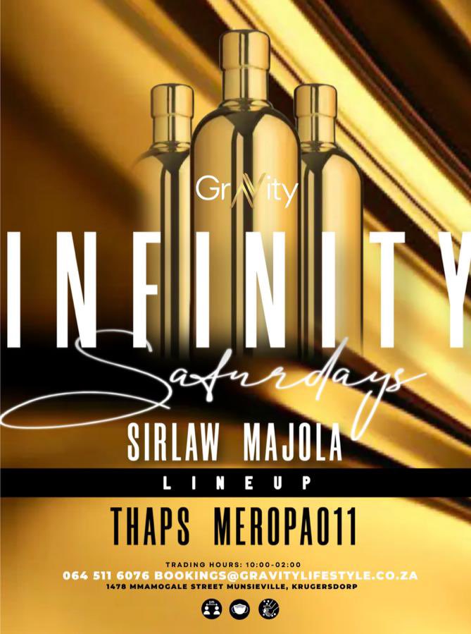 GravityLifesty1's tweet photo. To infinity & Beyond #InfinitySaturdays @gravity_lifestyle_munsieville see you there π
Sounds by: @sir_law12 @thaps_mo @majolaramagogodi https://t.co/09PP9N9oMZ