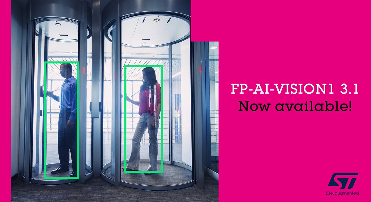 ST_World's tweet image. Develop state-of-the-art computer vision applications with the new #FP-AI-VISION1 v3.1!
This new release integrates image processing library and allows you to regenerate models with #STM32CubeAI v7.
Discover now: bddy.me/33yZh3S