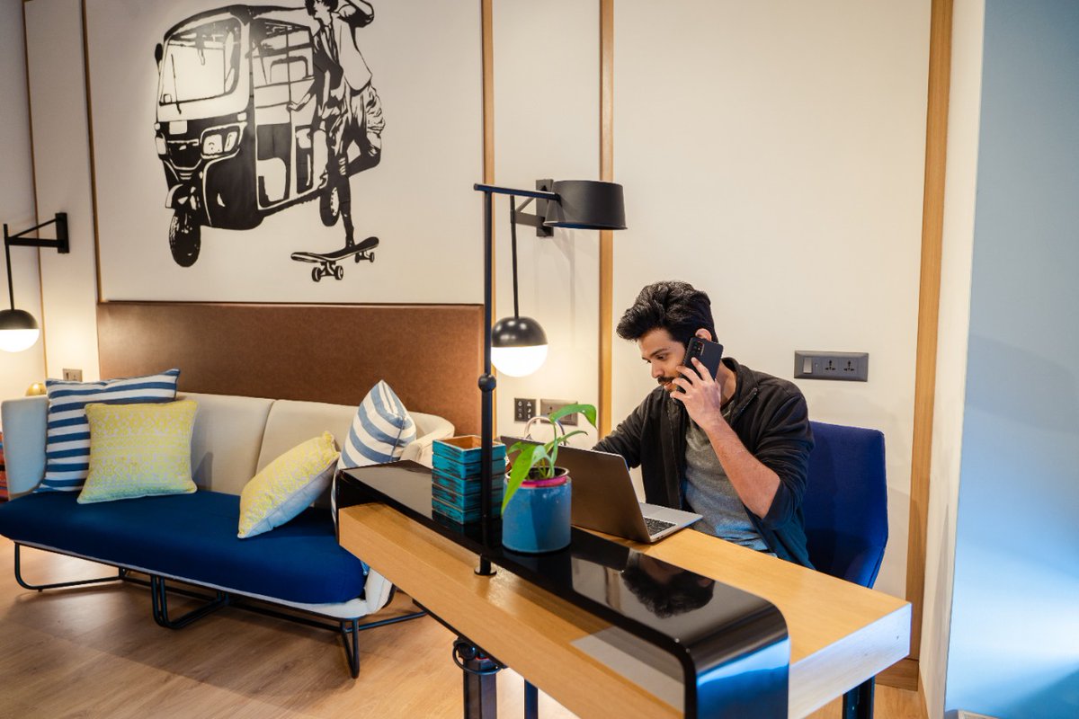HyattCentricBLR's tweet photo. Working hard can be fun too!
Our chic #Workpad inspires you to work smart effortlessly.
For more details, visit: https://t.co/efRHnRqRXb
#WorkSmart #Meetings #Corporate #SafetyFirstWellbeingAlways #Bangalore #HyattCentricBangalore https://t.co/zyIScXCUvj