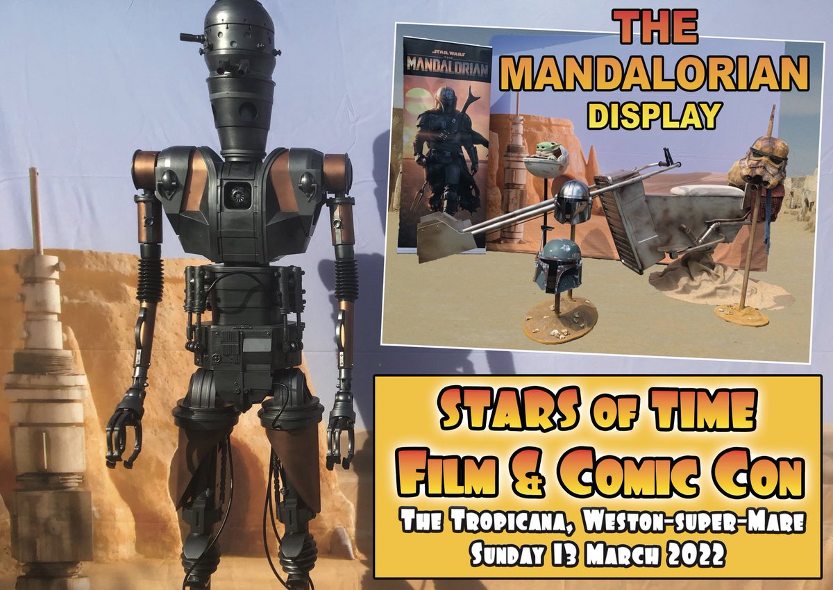 STARSOFTIME's tweet photo. The Mandalorian display is coming to @STARSOFTIME this March! #ComicCon @visitweston @BrianMuir11 @JediNewsUK #StarWars @StarWarsEvents @StarWarsNewsNet @starwarsIegacy @TropicanaWeston #darthvader @ukcomiccons @BigSpenWilding @teamswg1 @MKGarrisonUK #TheMandalorian #BobaFett https://t.co/FY4salhasC