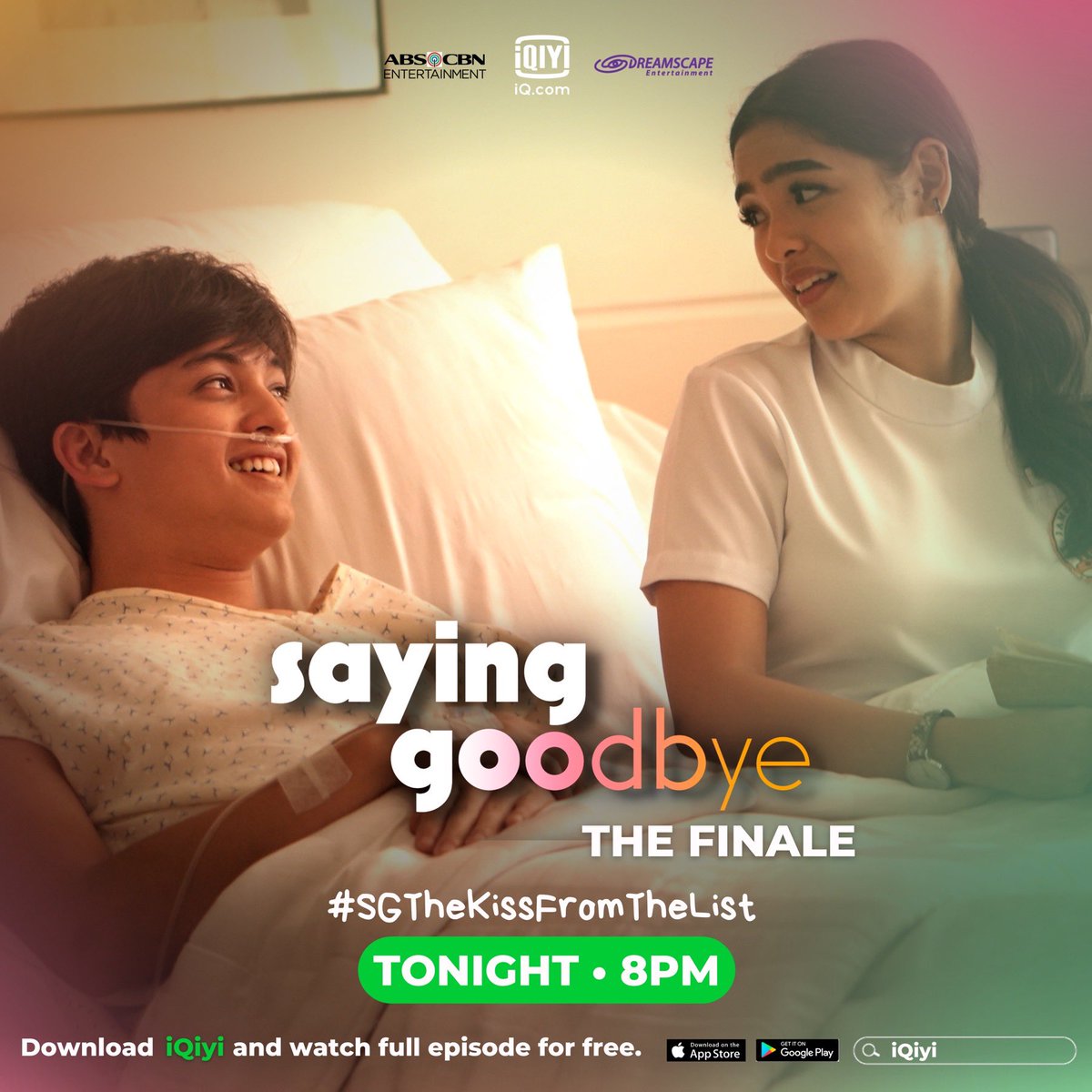 starmagicphils's tweet photo. 2 hours to go! 💚 #SGTheKissFromTheList 

Catch the finale episode of #SayingGoodbye starring @blythe &amp; @imsethfedelin TONIGHT at 8PM on iQIYI app or https://t.co/PMpKMfLfyI. VIP members can now watch the finale episode.

Download the app now! ✨ @iqiyiphilippines https://t.co/SzIR7D84MV