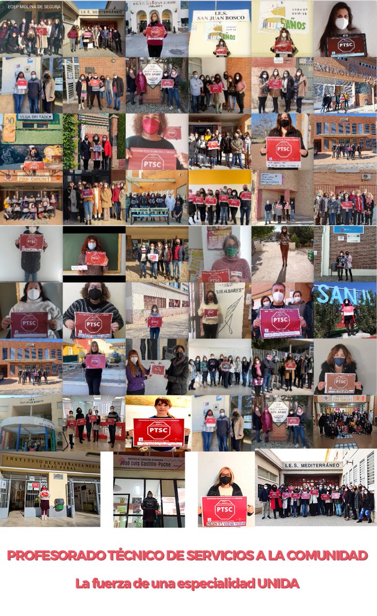 APTSCMURCIA's tweet photo. Todos los PTSC de la Región de Murcia unidos por una misma causa, nuestra presencia en las Unidades de Acompañamiento, en los Centros de Actuación Educativa Preferente. Miramos por el alumnado vulnerable y sus familias que tanto nos necesitan.
Basta ya de ser invisibles! https://t.co/j5pX2qx0IN