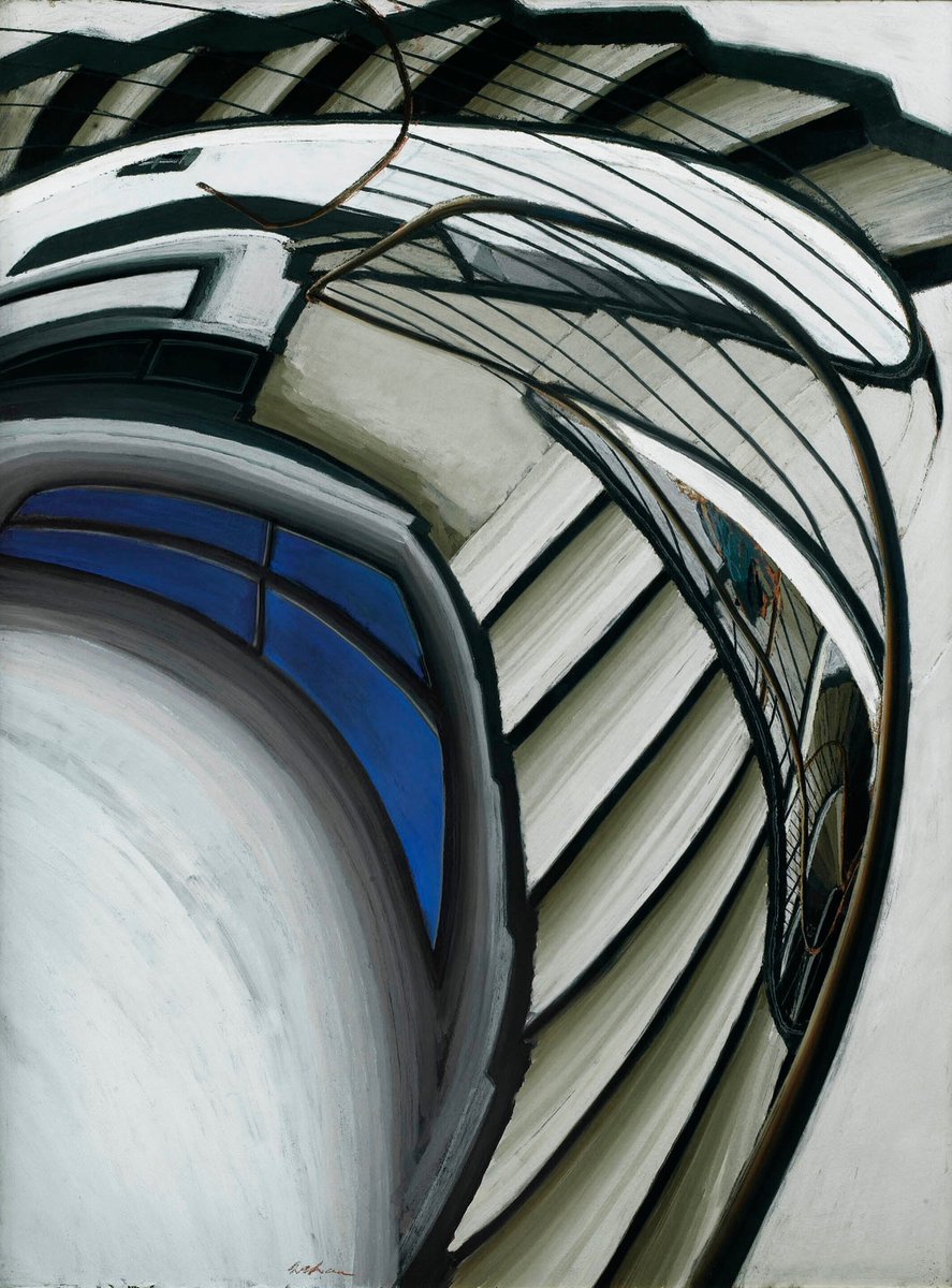 dreamingbulb's tweet photo. Sam Szafran, Escalier, Pastel on paper https://t.co/bc8Oj64ojv