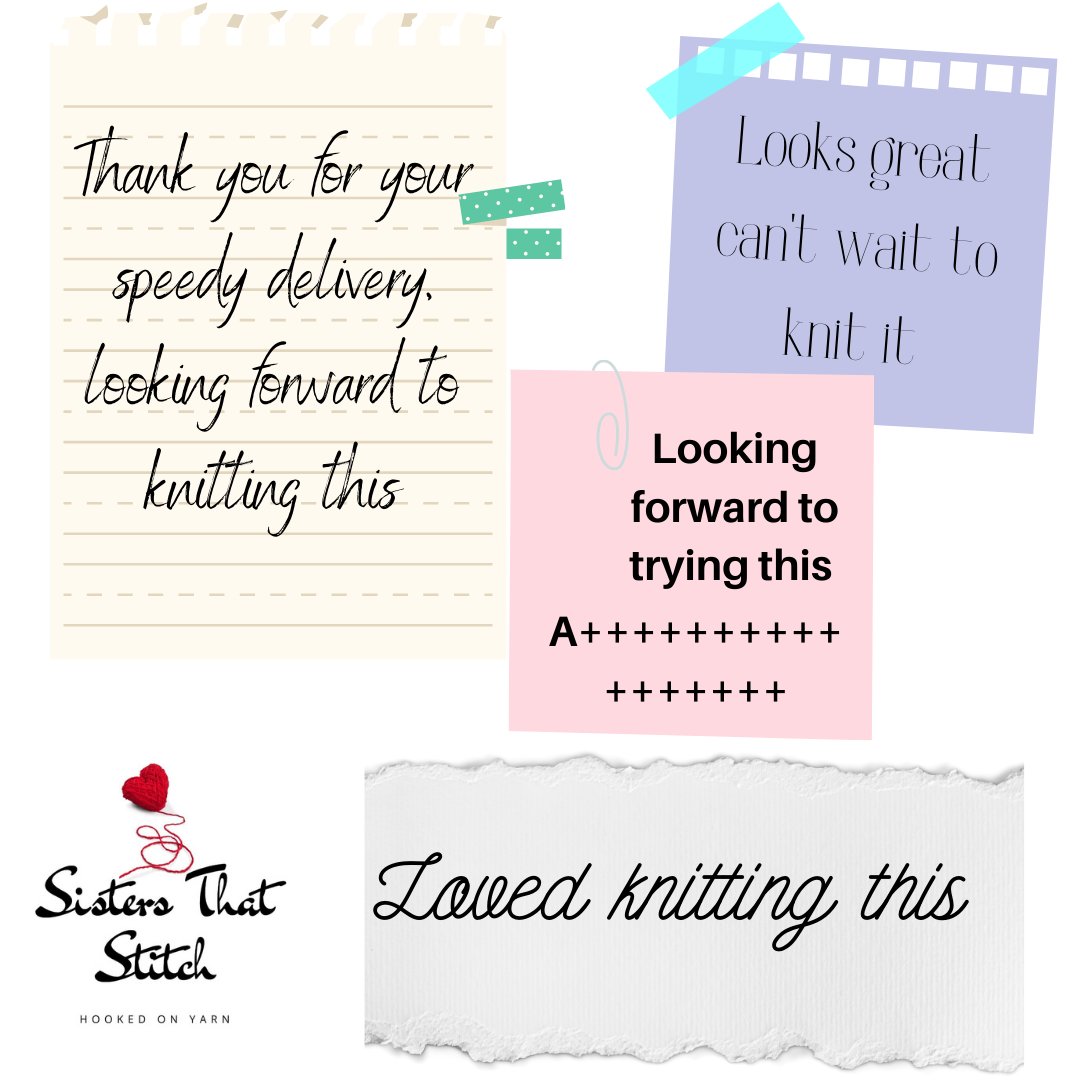 SistersThat's tweet photo. We all love it when someone has a nice word for you, and here at SisterthatStitch, we do too! Check our our reviews on ebay. #thankyou #reviews @Ebay #knitting #easyknit #knitting https://t.co/luEZVQSx1k