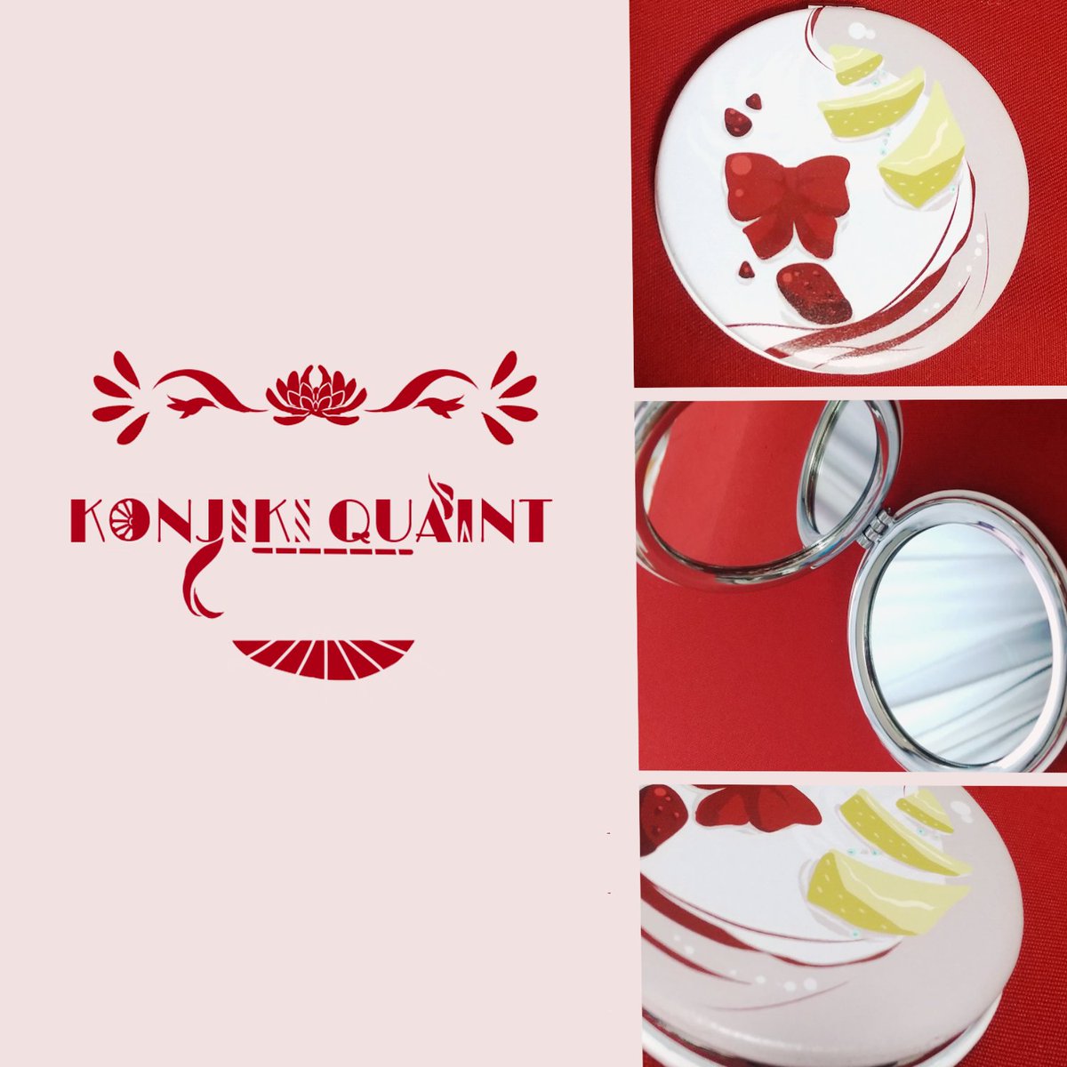 【告知】マンディアン風コンパクトミラー(各1500円)

・一文字則宗『KONJIKI QUAINT』
https://t.co/FT8zOfAJUm

・加州清光 極『BRIGHT ROSE』
https://t.co/8Hv5rAGUOp

上記2点を本日1/22(土)22:00～BOOTHにて頒布開始します🎀🌹バレンタイン頃に届くようにお送りする予定です💌 