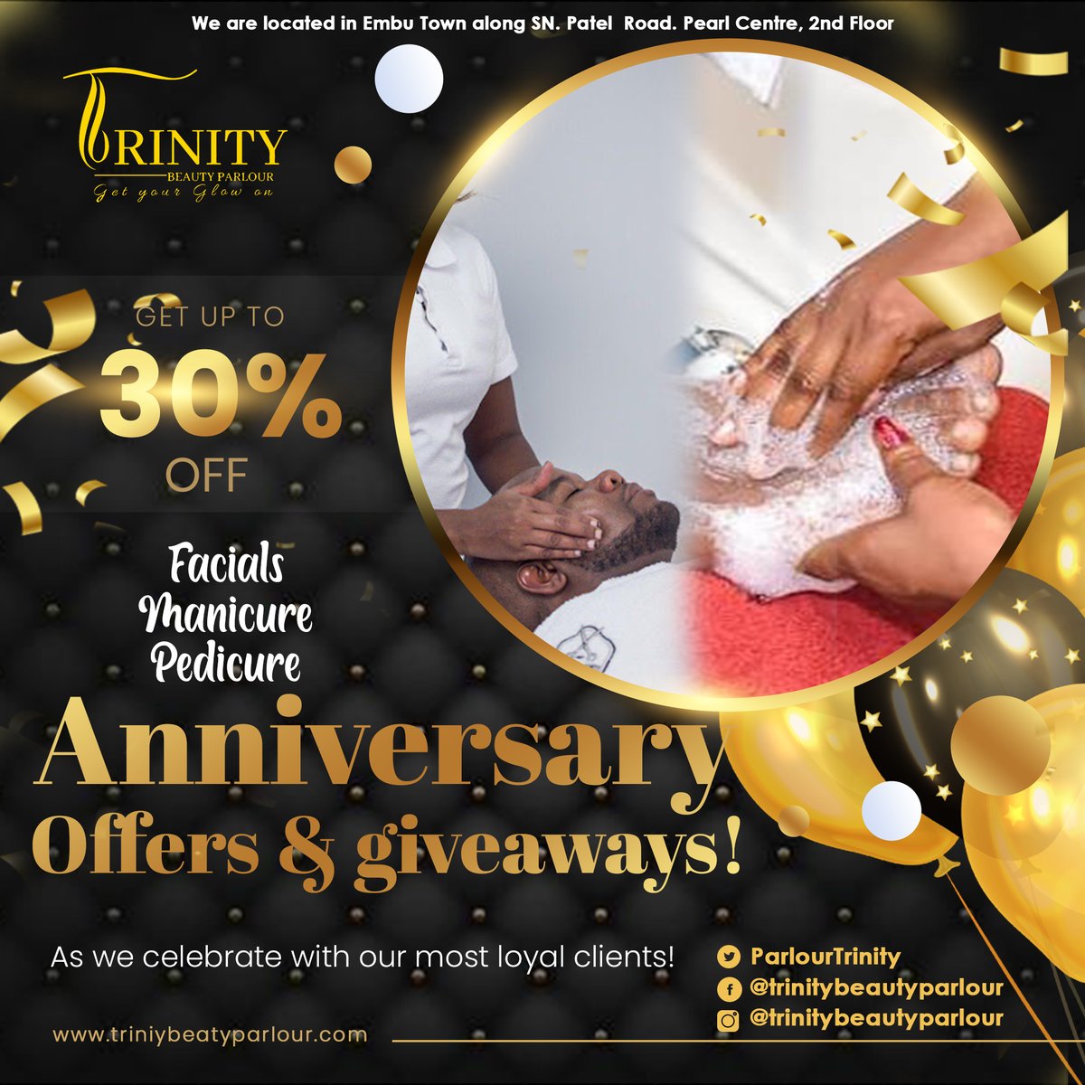 ParlourTrinity's tweet photo. As we celebrate our 1st anniversary, we shall be offering you, our esteemed clients, a gift voucher of offers and giveaways! Brace yourselves from the 14th to 20th of February 💇🏾‍♂️💈🌟

#1stAnniversary #barbershopinembu #spainembu #trinitybeautyparlour #professionalhairdressers https://t.co/YuvqtxZWhG