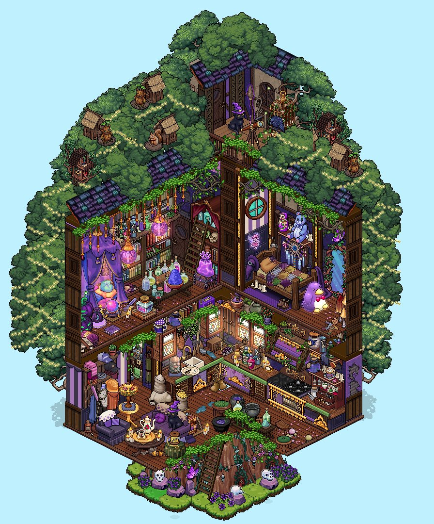 Little witch house interior build on <a href="/habboxfrance/">Habbox</a>