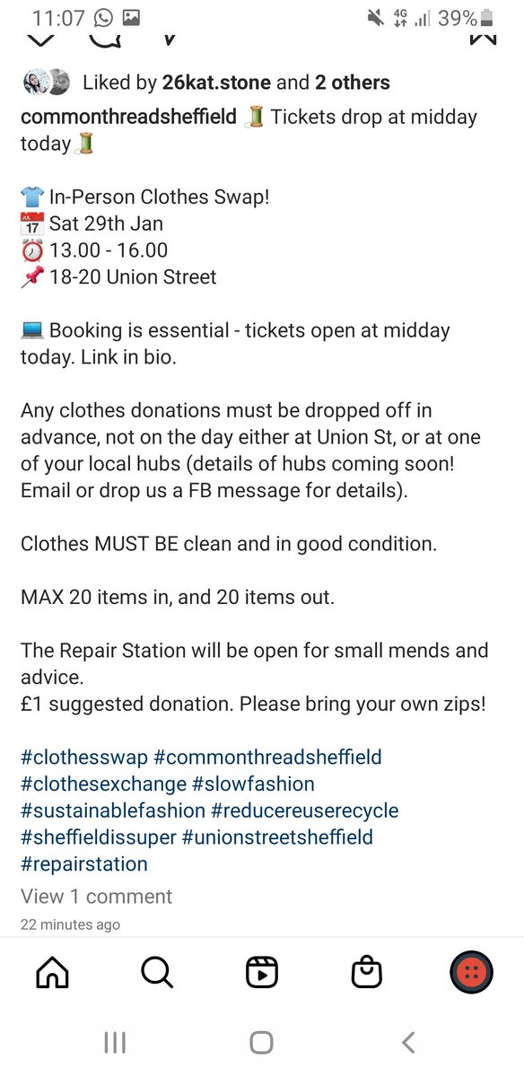 🧵We're back!🧵
Tickets drop at midday today.
fixr.co/event/451286552

📆 Sat 29th Jan
🕑 13.00 - 16.00
📌 18-20 Union Street

#slowfashion #clothesswap