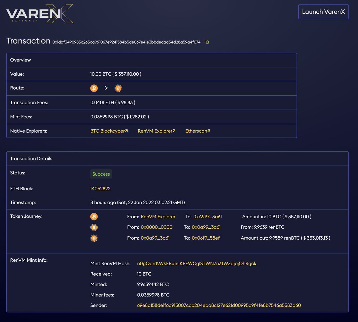 varenfinance's tweet photo. Great milestone for VarenX as today we processed our largest single transaction to date 💪

We will continue to put intuitive interfaces and smooth user experiences front and center

Cross-chain swaps now available on https://t.co/XeGiWSq6IS - powered by RenVM

$VRN $REN $BTC https://t.co/iXAqNojIwl