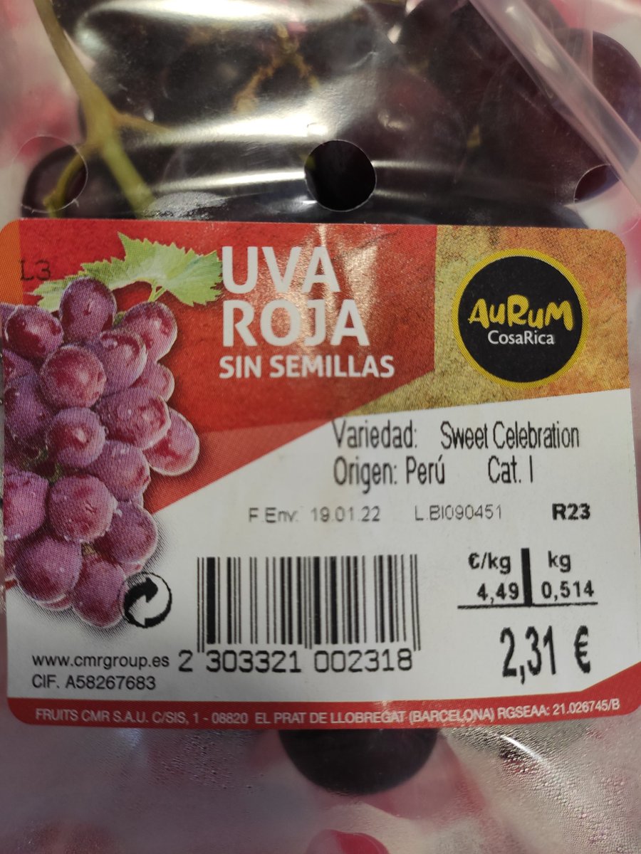 Gards1983's tweet photo. @Mercadona Hola. Esta es la foto de la etiqueta. Es de Mercadona Sarriguren. No hace falta devolución, gracias por la atención. https://t.co/eFHHuu5liN