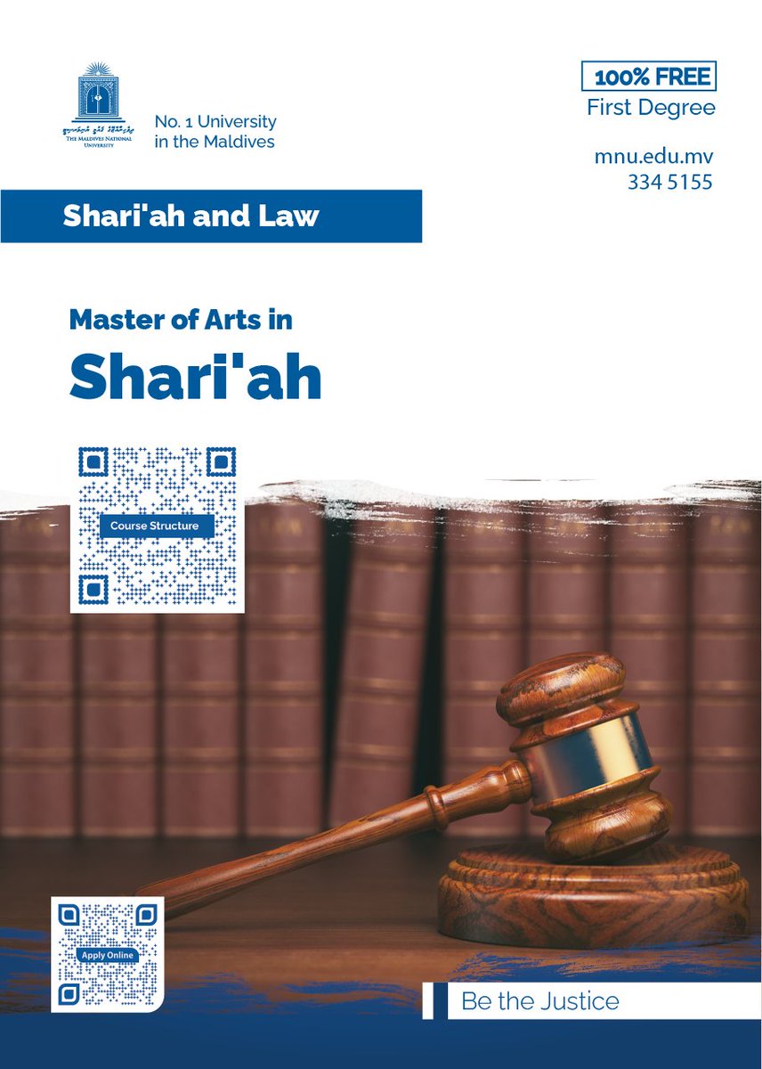 MNUedu's tweet photo. Study Master of Arts in Shari'ah

For more information: https://t.co/CHu9rx2IIJ
Apply now: https://t.co/7sLOuPxa1E
#FahiMNU
#studyatMNU
#mnusince1973
#gaumubinaakurun
#buildingnationsince1973
#februaryintake2022 https://t.co/PKG2SOFtdX