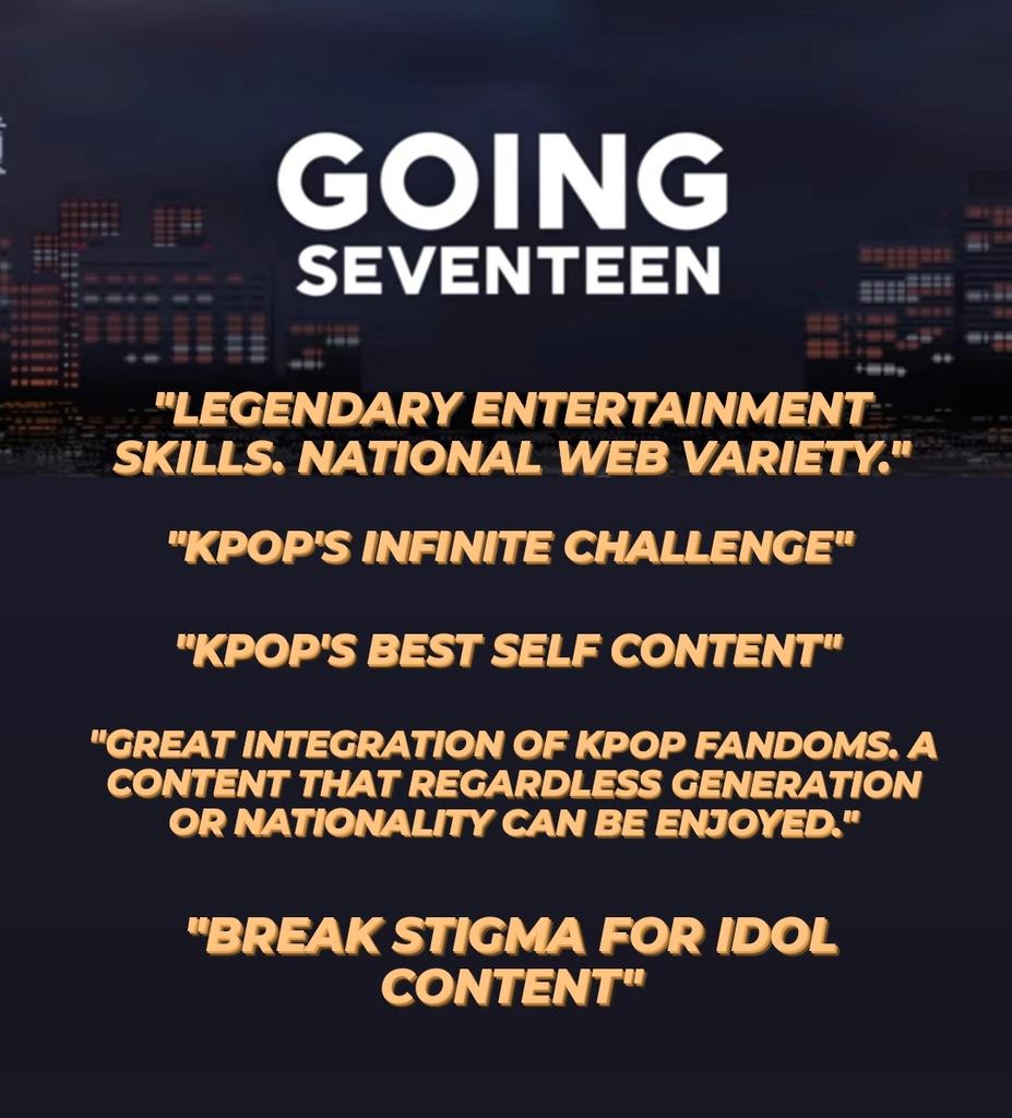 going_svt's tweet photo. Going Seventeen is collecting praises like we collect photocards. 💅

What's your favorite one? 

#GOING_SVT #세븐틴 @pledis_17 https://t.co/4pCaacwSGR