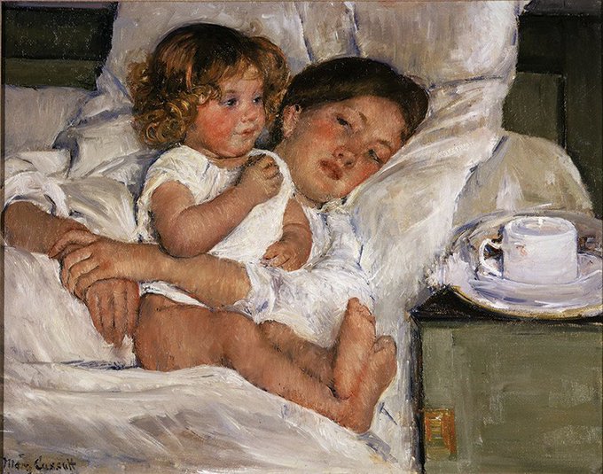 Mary Cassatt, Breakfast in Bed, 1897 #womensart