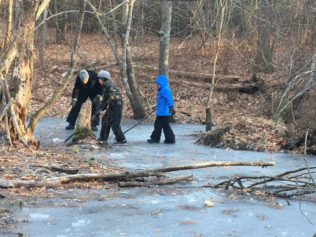 anjchang's tweet photo. frozen pond ice hockey # #funwithbranches #icepucks on an #icy #pond #frozen #solid #noskatesnoproblem #lotsoffun😍 https://t.co/pHXSNqayEB https://t.co/LNf6DKlLkP
