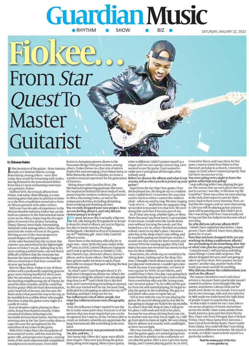GuardianNigeria's tweet photo. Get a copy of ‘The Guardian on Saturday' and enjoy the added bonus of today's instalments of the Saturday Magazine, Guardian Woman, and Guardian Music
#LizzNtonjira #LizzNtonjiraNetwork #AmrefHealthAfrica #Fiokee #StarQuest #GuardianSaturdayMagazine #GuardianWoman #GuardianMusic https://t.co/NByfPDuVp1