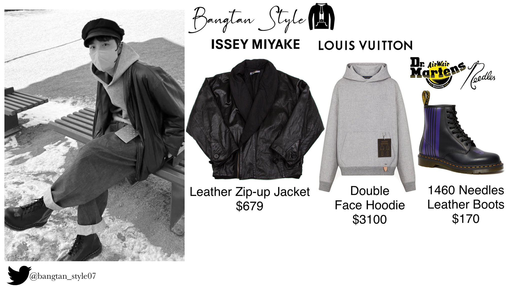 Bangtan Style⁷ (slow) on X: JHOPE Instagram Post 220210 [ Yeezy Jacket, Louis  Vuitton Sweater, Lemaire Pants, Supreme x Clarks Wallabees, JW Anderson  Neckband, Human Made Socks ] #JHOPE #BTS #Butter #BTS_Butter @