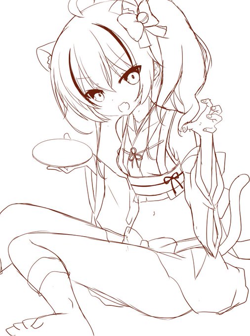 やっと描いたまつりちゃんラフです 