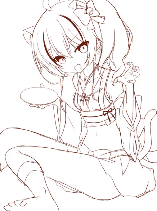 やっと描いたまつりちゃんラフです 