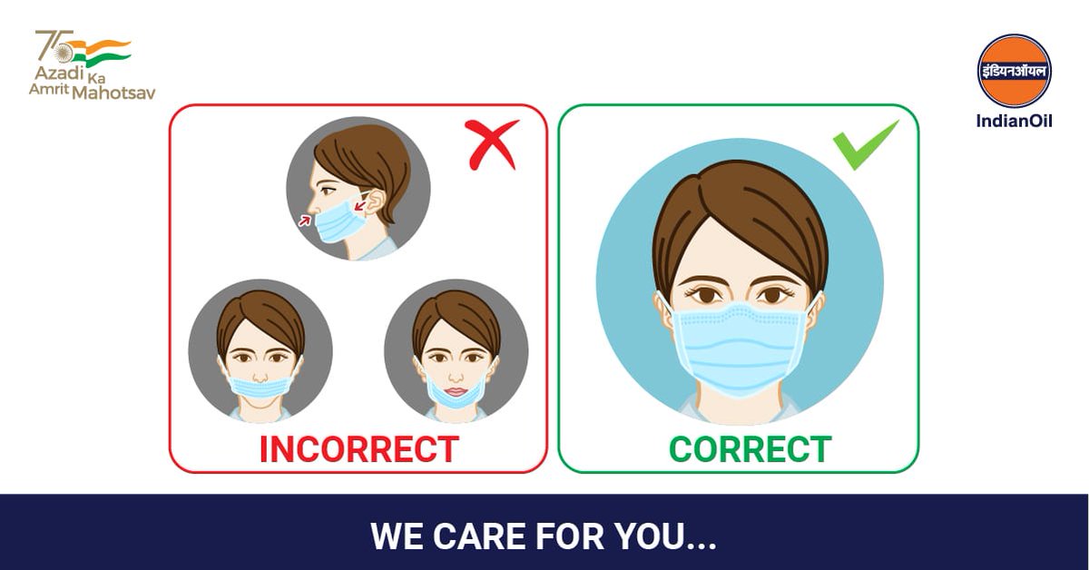 karnataka_ioc's tweet image. Together we can make a huge difference by following the #covidprotocols.Let&apos;s ensure to wear a #mask in correct way.#WeCareForYou 
@IndianOilcl