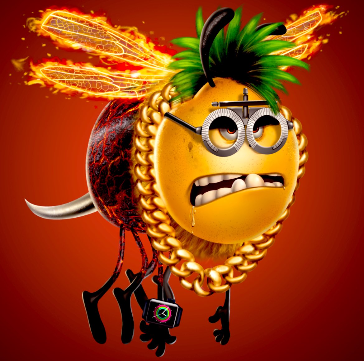 cryptocigars's tweet photo. picked up this new bee the other day. gold chain gang wya?

 #nfts #DeFi #NFTGaming https://t.co/jRdan5Vxag