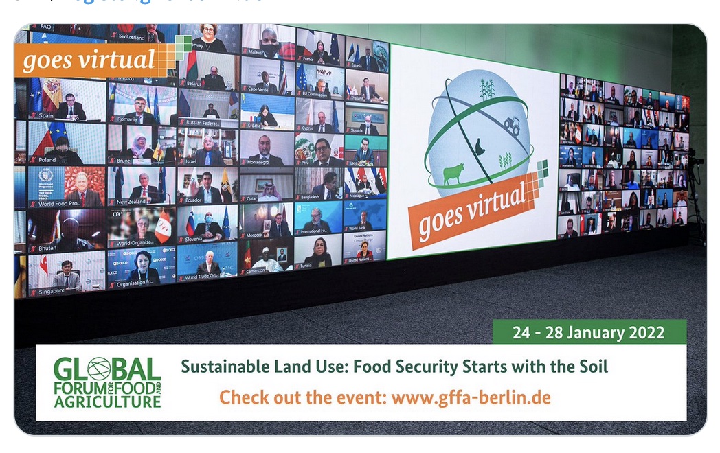 TMG_think's tweet photo. A climate crisis. A food crisis. A health crisis. Will agriculture ministers from 70 countries deliver the impetus needed to transform our unsustainable and unequal food systems? 

#GFFA 2022 opens in 5 days.
@bmel @1Worldnohunger @FAO @UN_CFS
#RighttoFood
#EnablingSustainability https://t.co/dSF2vjDB6R