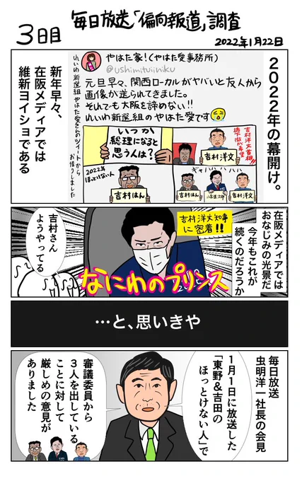 #100日で再生する日本のマスメディア 
3日目 毎日放送「偏向報道」調査 