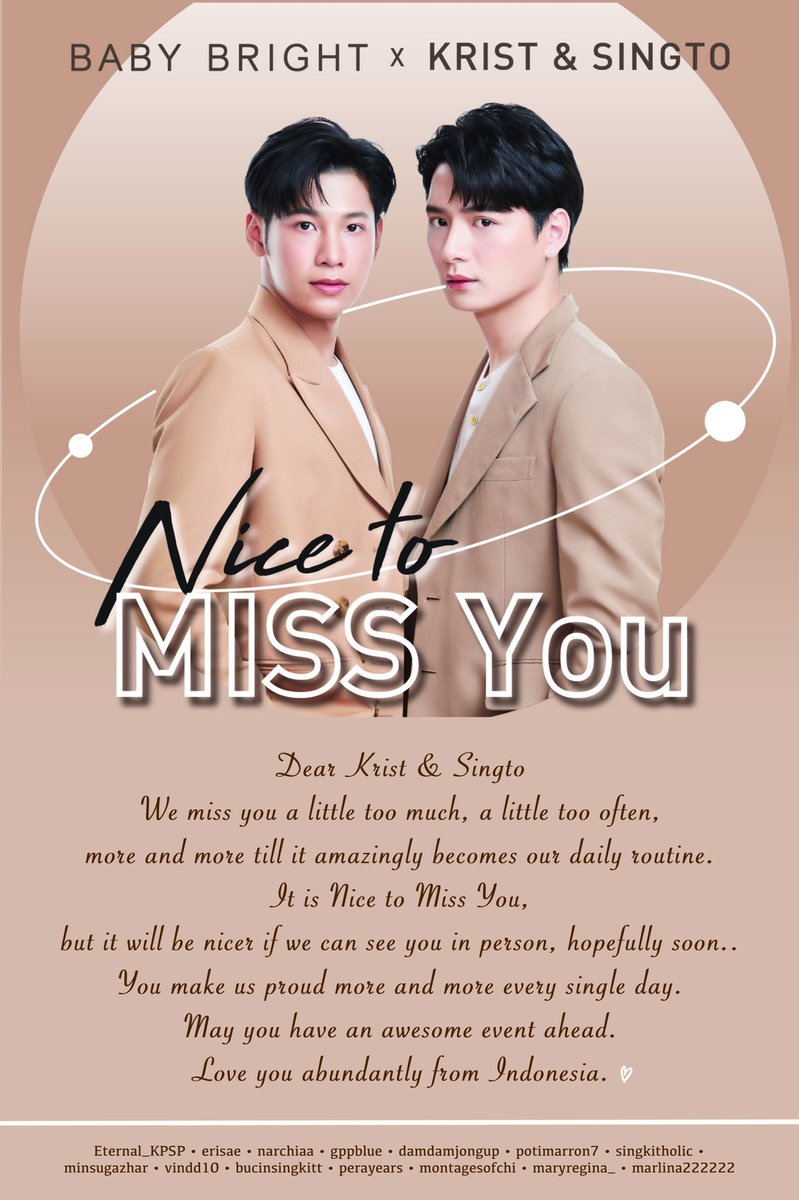 AVERYday1610's tweet photo. Today is a special day! #BabyBrightNiceToMissYou 
We’re sending bunch of love to our dearest person @kristtps &amp; @stjinx_maya 🦁🐢❤️💐

Good luck with the event! Love you abundantly from Indonesia 🥰🥰

#BabyBrightxKristSingto #KristPerawat #SingtoPrachaya #คริสสิงโต https://t.co/C4FbHvygkj