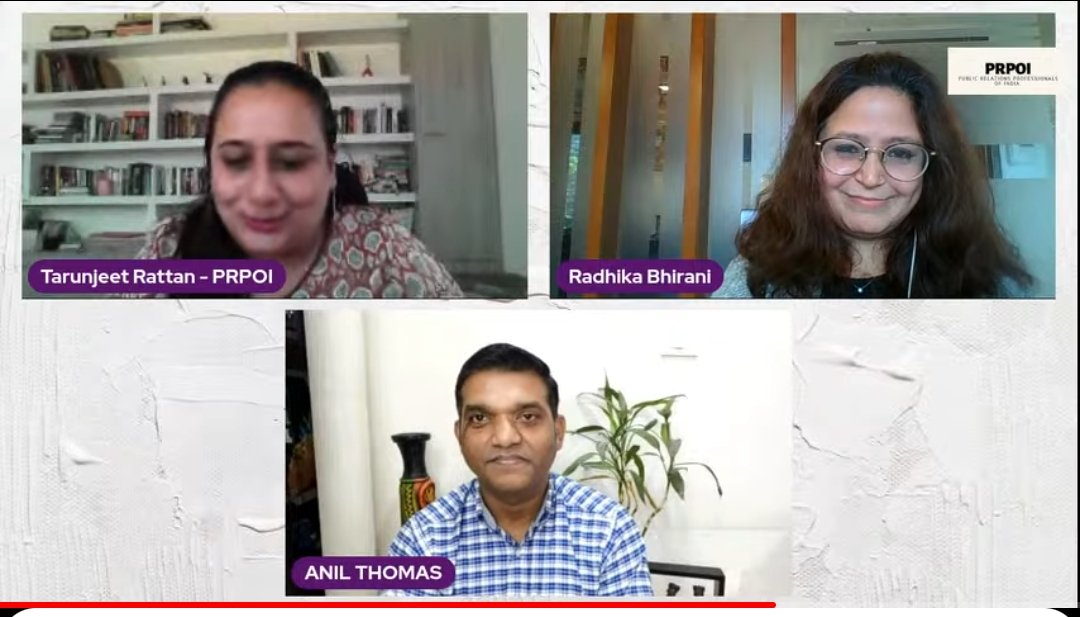prpoi_india's tweet photo. "There will be a lot of co-existence between new-age and Legacy media", express @radhikabhirani now live on the panel with #AnilThomas
Host @mindtweak123
Curators @SokhalSonali @PoojaBD
Media partner @agency_reporter
#PRPOI #Upskill #DigitalAge #LegacyMedia https://t.co/quMTgt5Neq