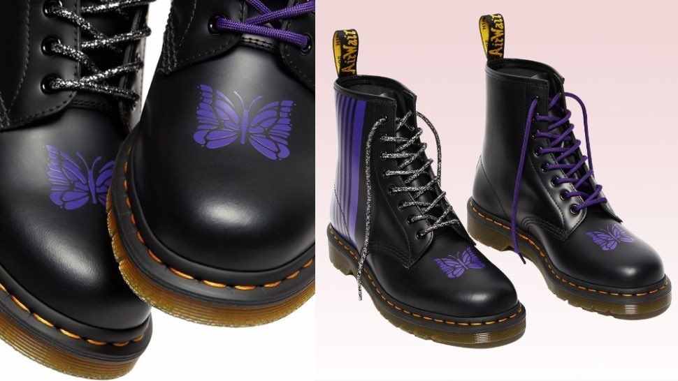 purple butterfly doc martens