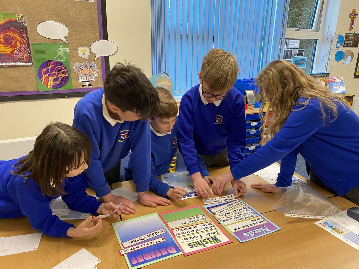 WarterPrimary's tweet photo. Excellent discussions taking place in Merlins to organise statements into Needs, Wishes and Desires. #WarterPSHE #Inspiring #CooperativeLearning #TeamWork https://t.co/ACUp9ZRi7U