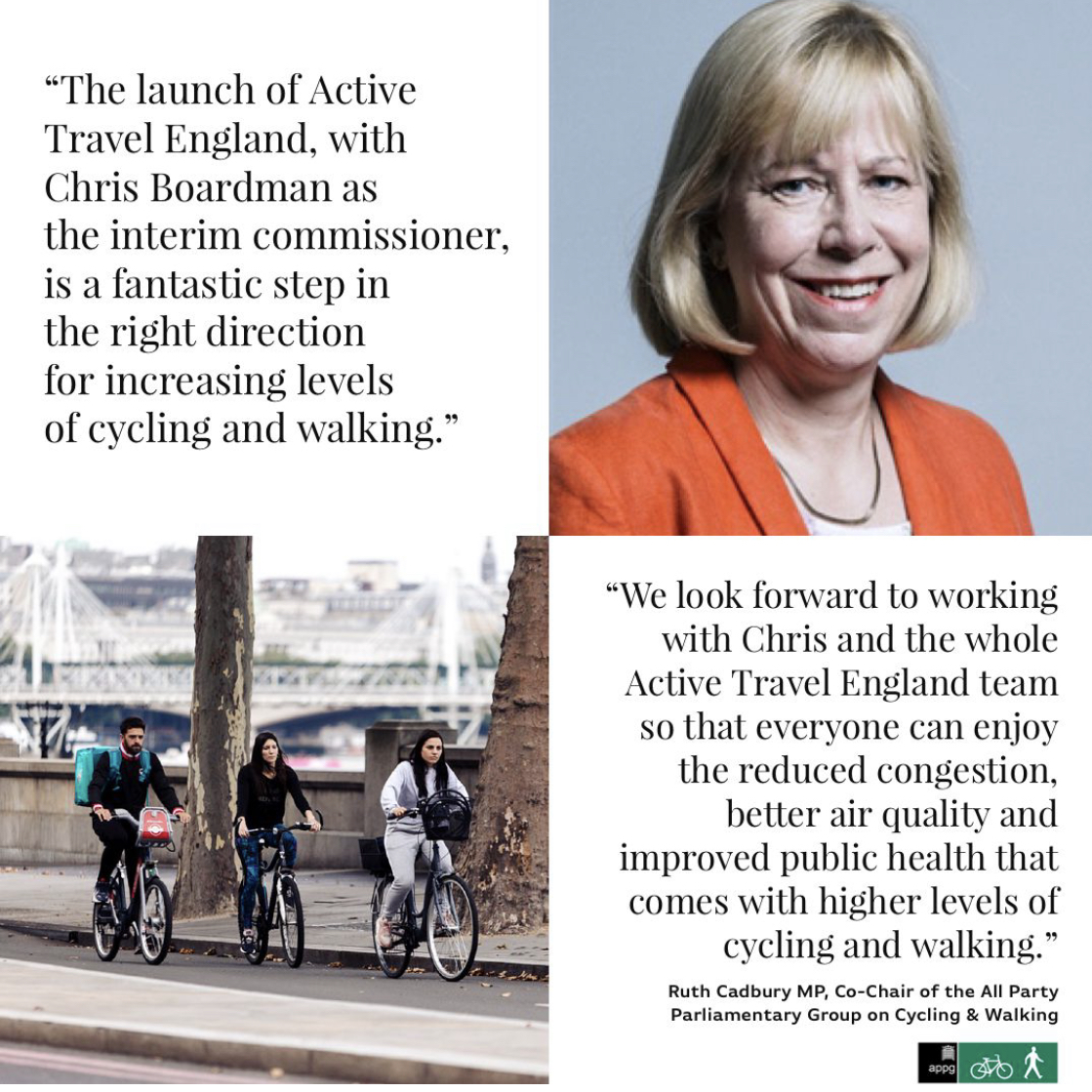 We very much welcome Chris Boardman’s appointment to Active Travel England. 

<a href="/RuthCadbury/">Ruth Cadbury</a> says: