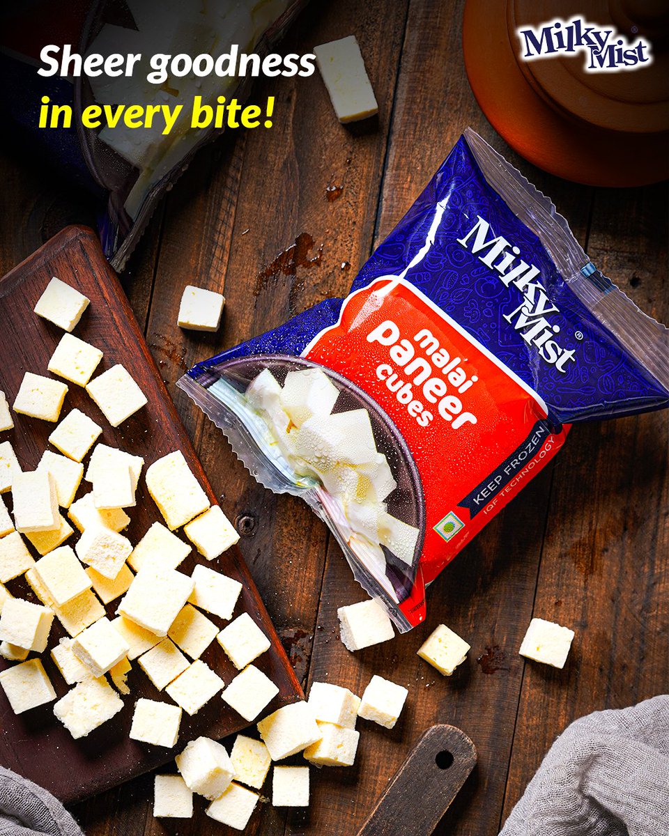 MilkyMistIndia's tweet photo. Who said healthy food ain’t tasty?
Try out our tender and succulent malai paneer cubes today and elevate your boring food platter to the next level.
Order now at https://t.co/S2sAQd5h6E.
#Paneercubes #healthbenefits #MilkyMist #immunitybuilding #Proteinrich https://t.co/WPFkobcvuX