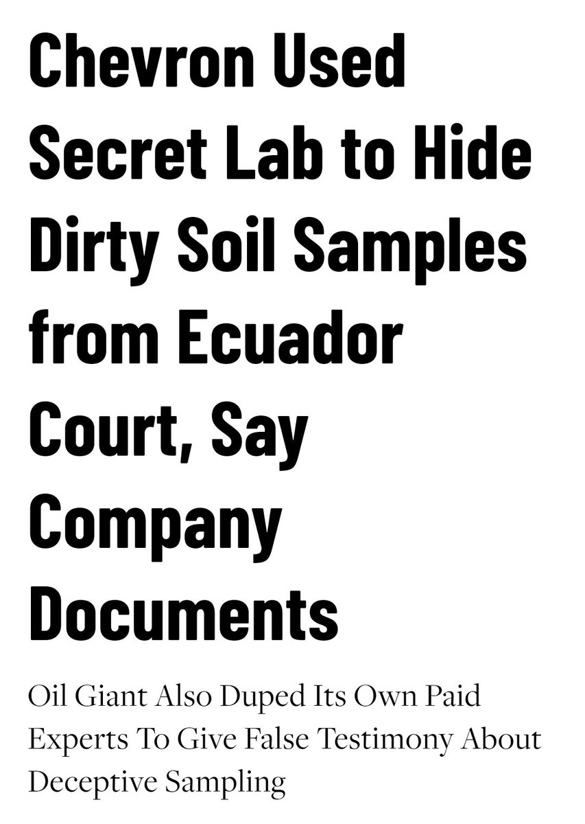 XenaMovieFans's tweet photo. No contamination found 🙈🙊🙉...when a multi-billion dollar corp chooses their own testing sites and magically sends dirty samples to an undisclosed lab for analysis. Yet somehow Donziger is the one serving time. 
FreeDonziger, @TheJusticeDept
@POTUS! 
#ChevronCleanup https://t.co/3N96mNc74E