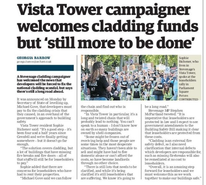 SophieLB1's tweet photo. More coverage this week on the #BuildingSafetyCrisis. The fight continues. #EndOurCladdingScandal #EnoughIsEnough https://t.co/zlHzwVP6JA